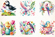 Watercolor Spring Birds Clipart, an Illustration by DreamCafeArt (Thumbnail 3 of 5)