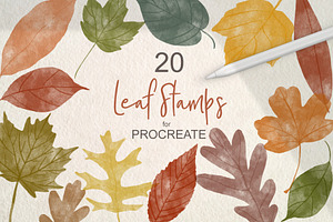 20 Procreate Leaf Stamps