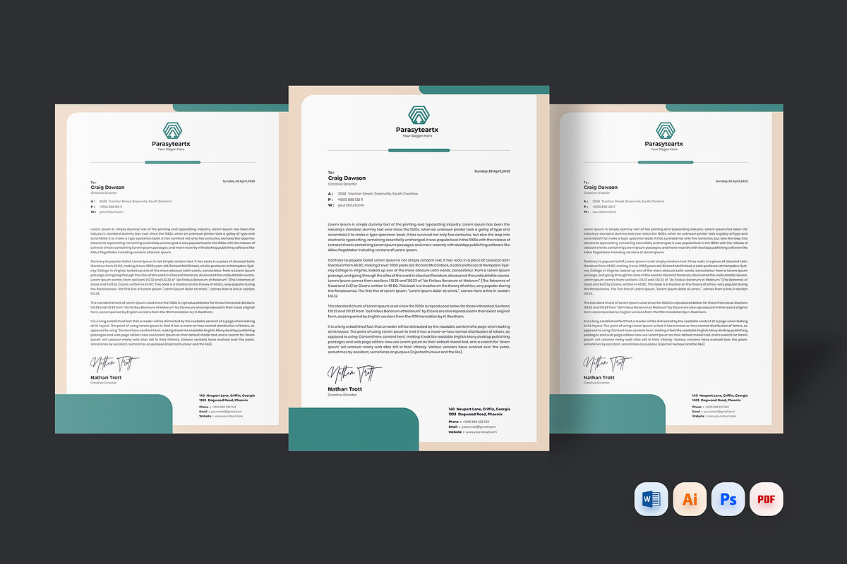Urban Letterhead Template, a Resume Template by iDoodle Studio (Photo 1 of 4)