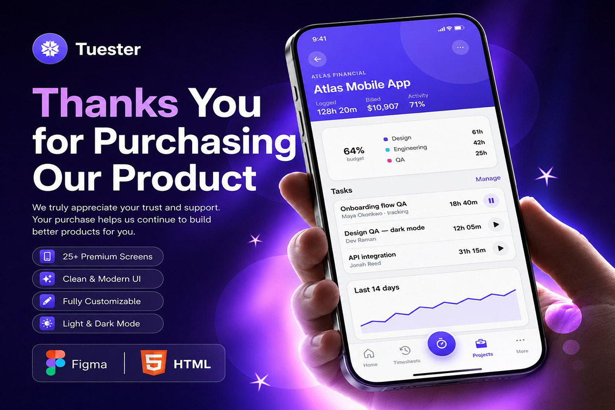 Time Tracker Productivity Mobile App, an UI Kit Template by Lumina_ui_ux202 (Photo 7 of 7)
