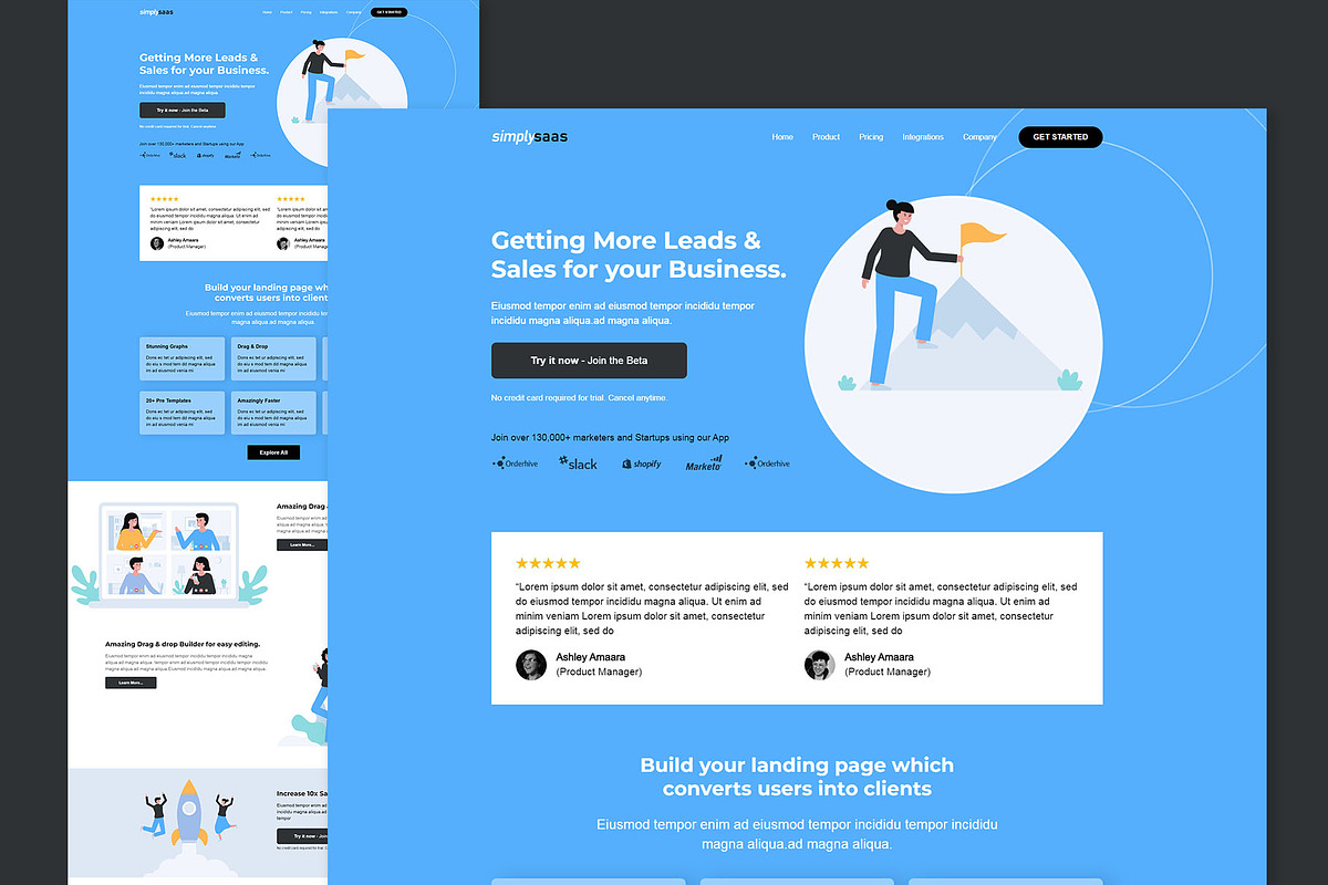 Saas Startup Landing Page, a Landing Page Template by K_Srinivas