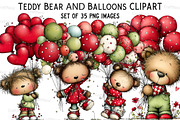 Teddy Bear, Bear With Balloons, an Illustration by Craft Nest (Thumbnail 1 of 9)
