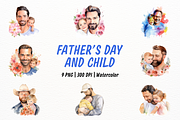 Father's Day with Child Clipart, a Person Illustration by New-School-Wave (Thumbnail 1 of 5)