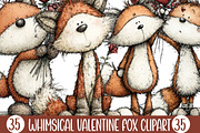 Whimsical Valentine Fox Clipart, an Illustration by Designking (Thumbnail 1 of 5)