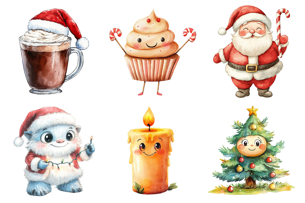 Cute Cartoon Christmas Clipart, an Illustration by Daily.Designs (Photo 3 of 5)