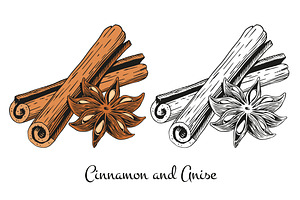 Cinnamon Sticks And Star Anise