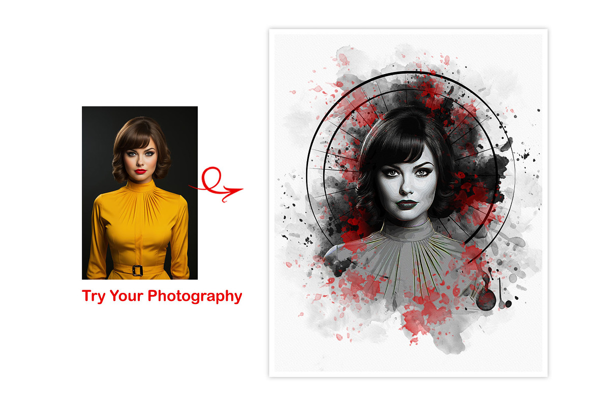 Black Watercolor Mixed Art Photo, an Action Add-On by Photoshop Action (Photo 8 of 15)