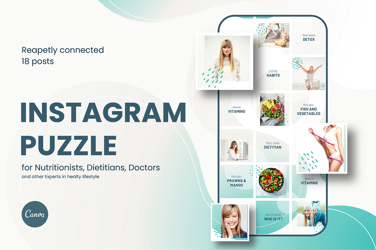 Instagram Puzzle for Nutritionist, a Social Media Template by Handy Template (Photo 1 of 7)