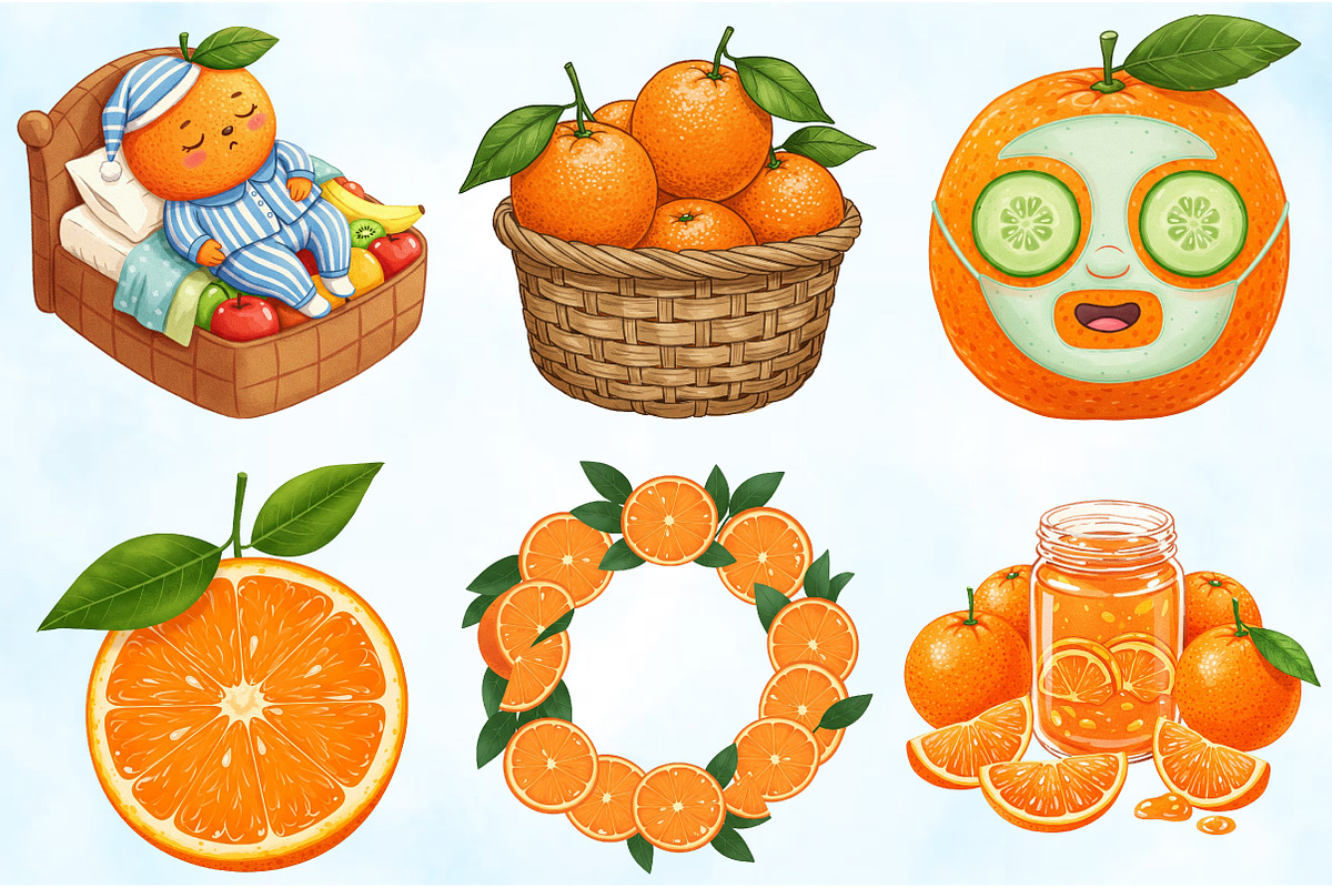 Watercolor Oranges Clipart, an Illustration by Craft Nest (Photo 3 of 6)