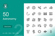 50 Astronomy Line Icons, an Icon by IconBunny (Thumbnail 1 of 2)