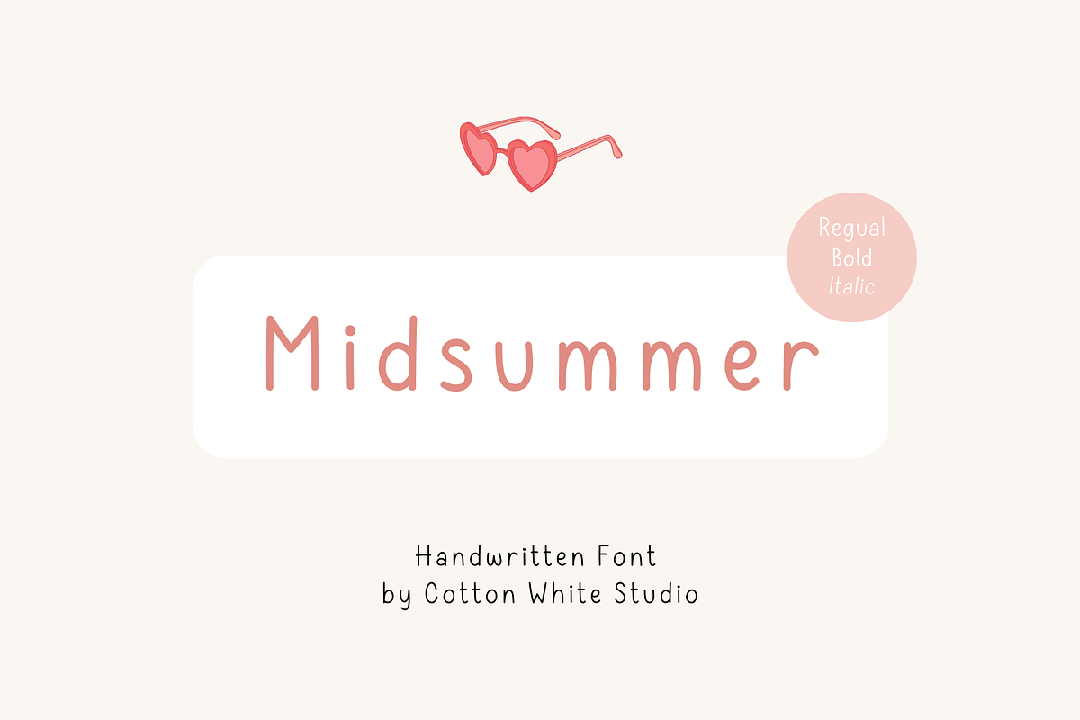 Midsummer Cute Handwritten Font, a Handwritten Font by Sofia Skoog (Photo 1 of 13)
