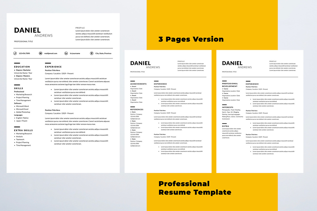 Professional Resume Template, a Resume Template by KHIDD (Photo 4 of 5)