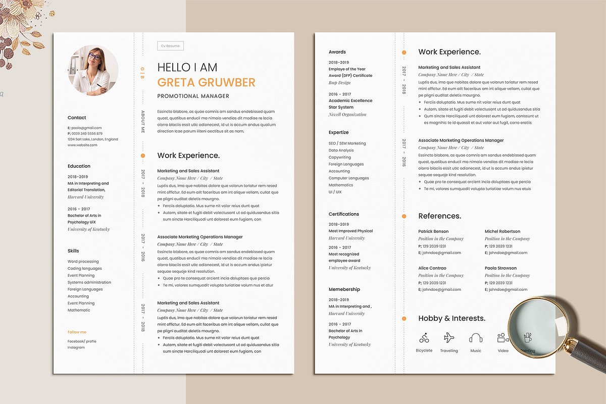 Resume Template Greta, a Resume Template by Estartshop (Photo 5 of 7)