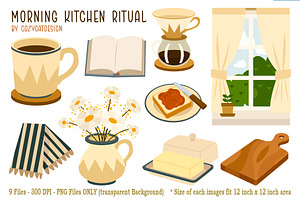 Morning Kitchen Ritual Clipart