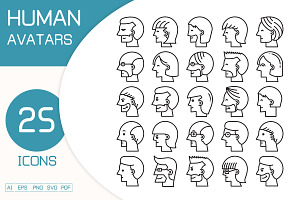 People Face Avatars Set, a Person Illustration by Designfour