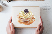 Watercolor Zeppola St Joseph Pastry, a Food Illustration by Kolorata Art (Thumbnail 2 of 3)