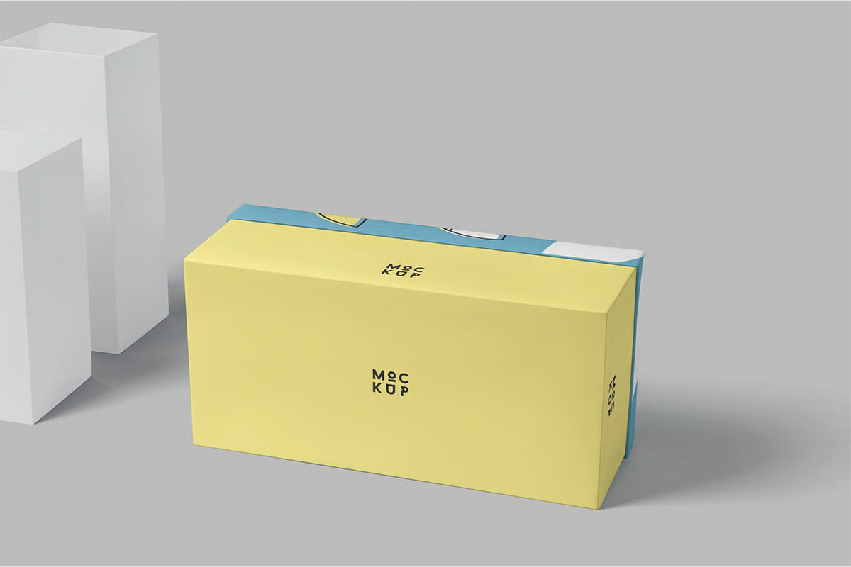 Wide Rectangular Shoes Box Mockup, a Packaging Mockup by megostudi0 (Photo 7 of 8)