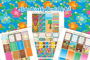 Aloha Printable Planner Stickers