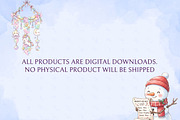 Christmas Snowman Clipart Bundle, a Decorative Illustration by Arslan (Thumbnail 8 of 8)
