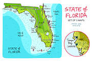 Florida maps, an Education Illustration by Illustrationsforteachers (Thumbnail 3 of 4)