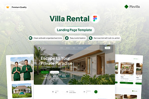 Plevilla - Villa Rental Website, a Landing Page Template by Font Kingdom