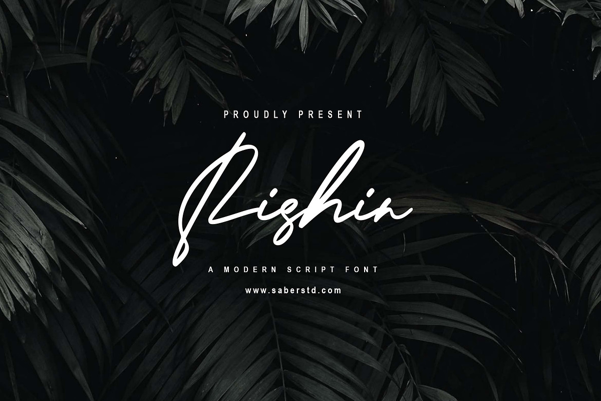 Rishin, a Script Font by Zelda Graphic (Photo 1 of 7)