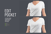4 Mockup Woman V-Neck T-Shirt, a Shirt Mockup by Grow Design Craft Studio (Thumbnail 6 of 9)