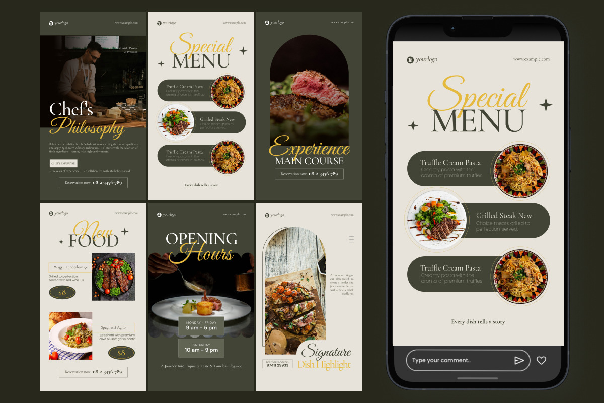 Restaurant Editorial Carousel Post, a Social Media Template by twinstd (Photo 5 of 5)