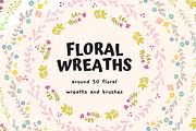 Floral vector AI wreaths and brushes, an Object Graphic by bigmomentsdesign (Thumbnail 1 of 11)