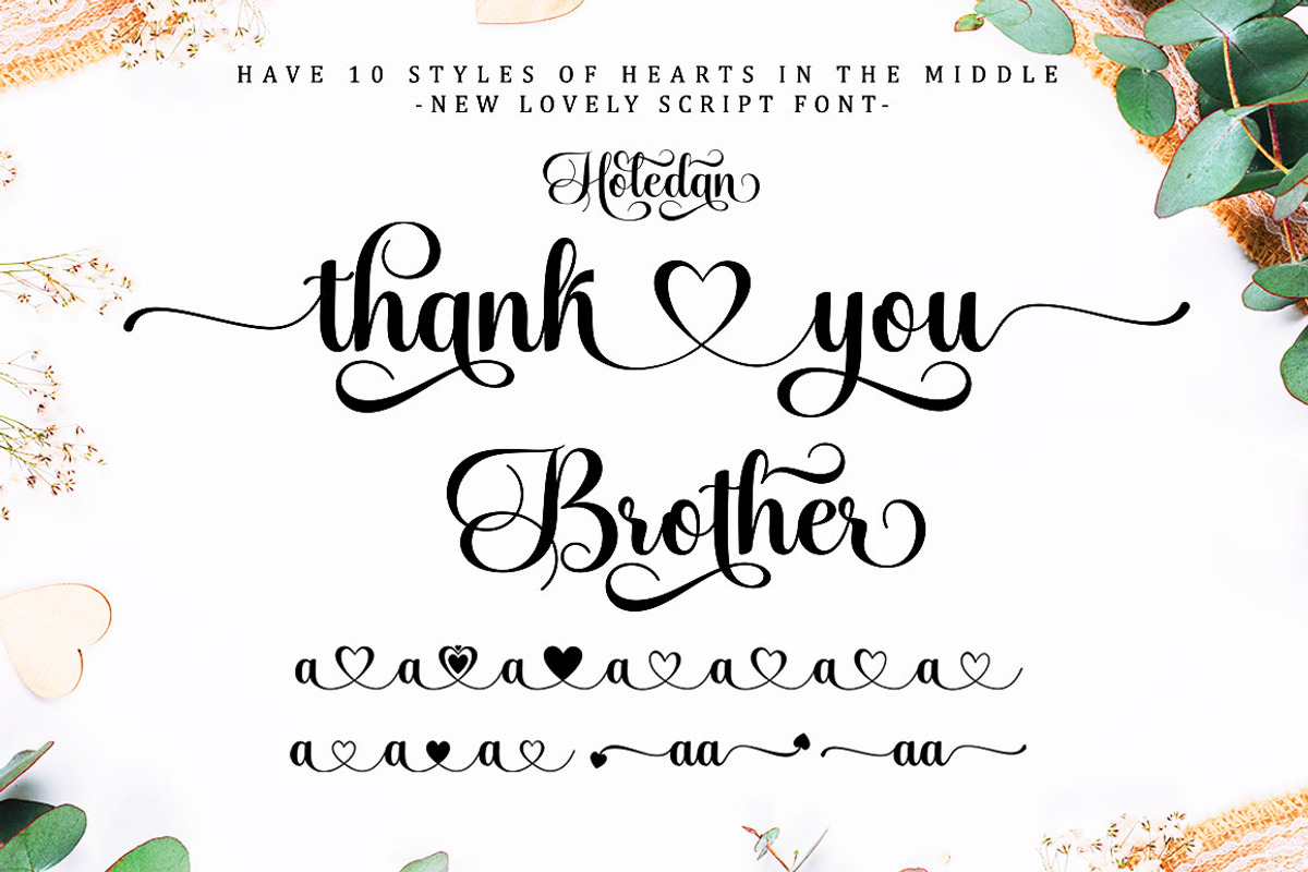 Holedan Heart Font, a Script Font by Bungletter (Photo 9 of 9)