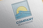 Beach Resort Logo Template, a Branding & Logo Template by Medianeka (Thumbnail 1 of 3)