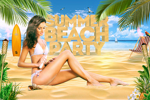 Summer Beach Party Mockup creator, a Product Mockup by PSD Market