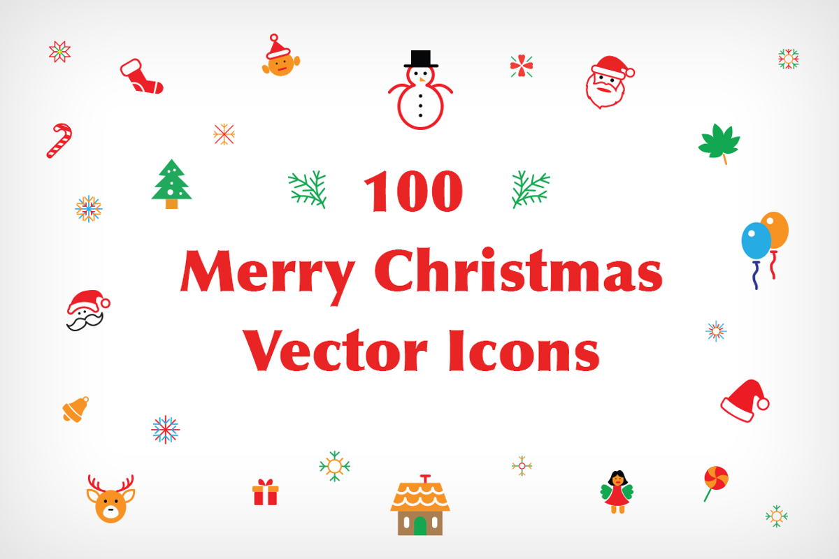 100 Merry Christmas Vector Icons