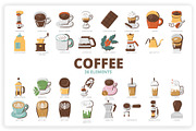 36 Coffee Elements, a Graphic by monkik (Thumbnail 1 of 9)