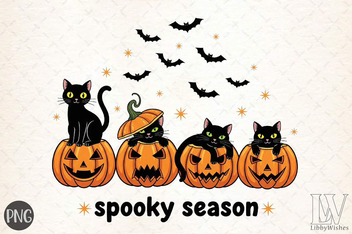 Spooky Season PNG Halloween Pumpkin, an Illustration by Libby Wishes (Photo 1 of 6)