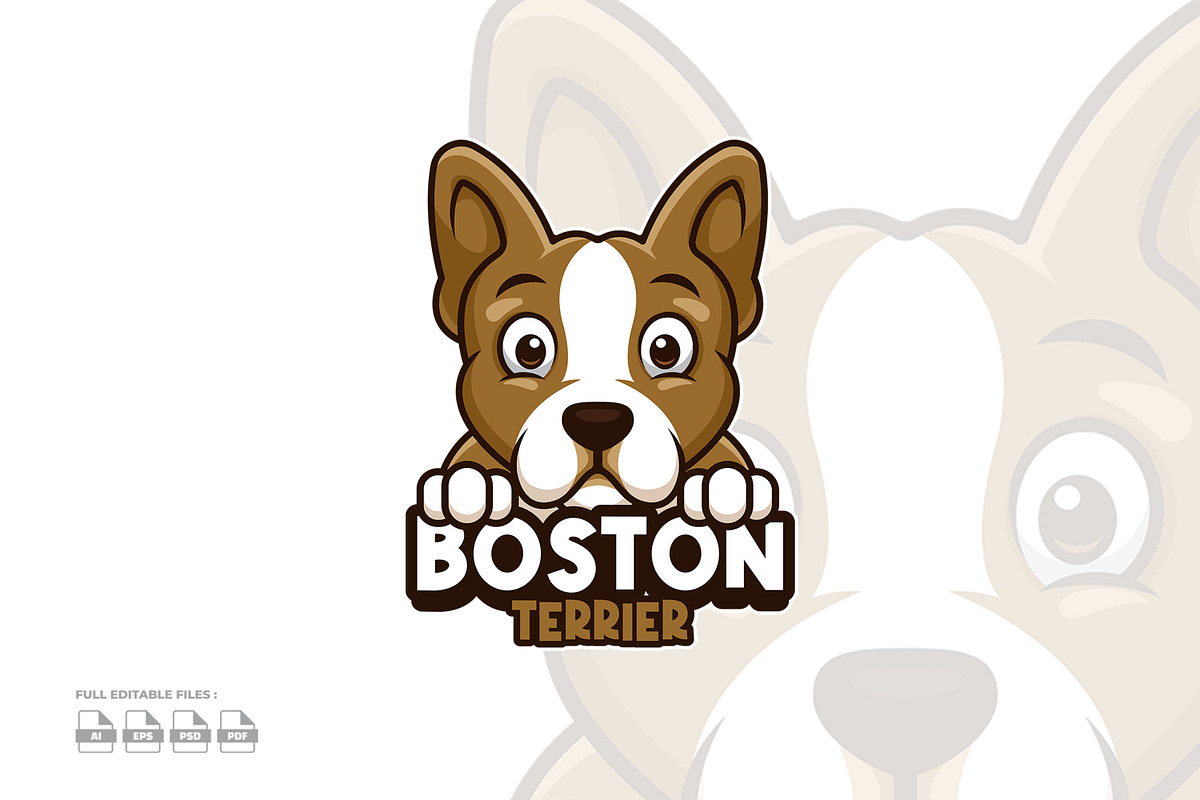 Boston Terrier Dog Logo, a Templates & Theme by Gumrega Studio