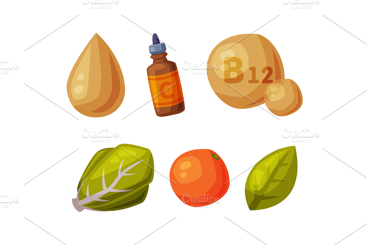 Healthy Lifestyle Objects with Food, a Food Illustration by TopVectors