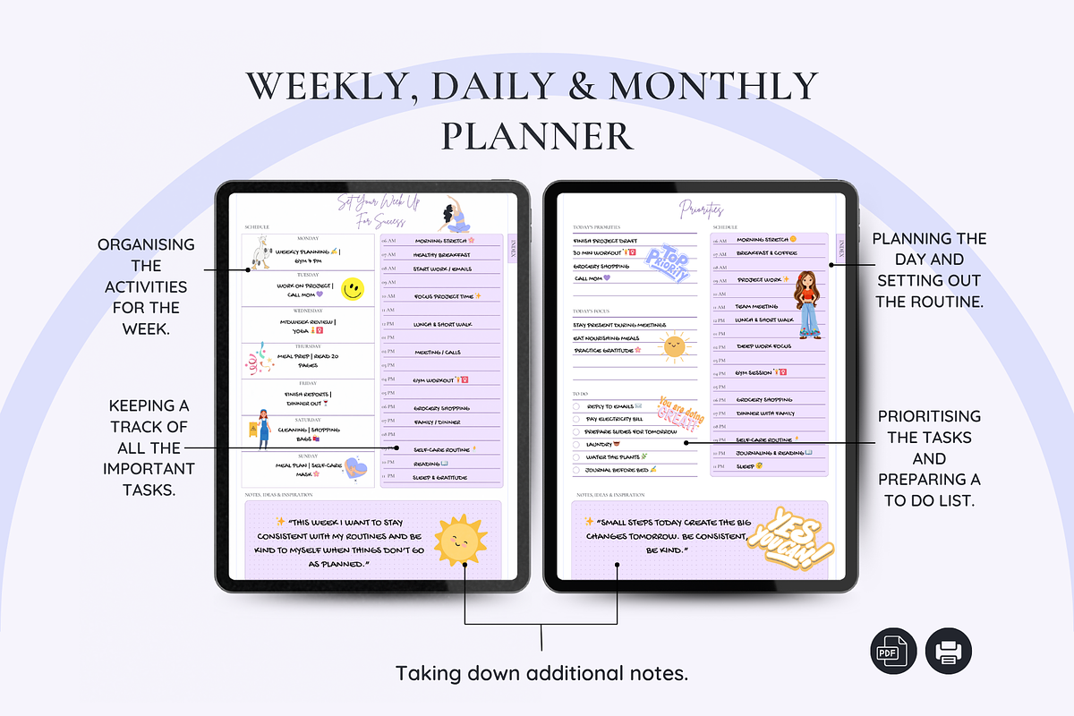 Undated Digital Planner, a Templates & Theme by LumusStudio (Photo 4 of 8)