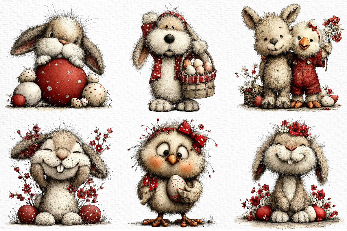 Whimsical Easter Clipart PNG, an Illustration by Craft Nest (Photo 6 of 11)