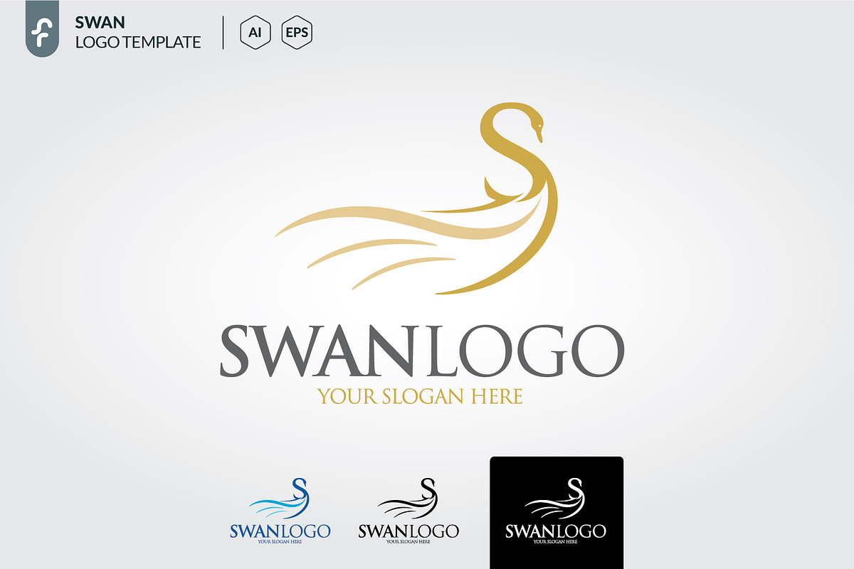 Swan logo template, a Branding & Logo Template by ft.studio