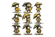Whimsical Rainy Animals PNG, an Animal Illustration by Nicolle's Colorful Art (Thumbnail 5 of 5)