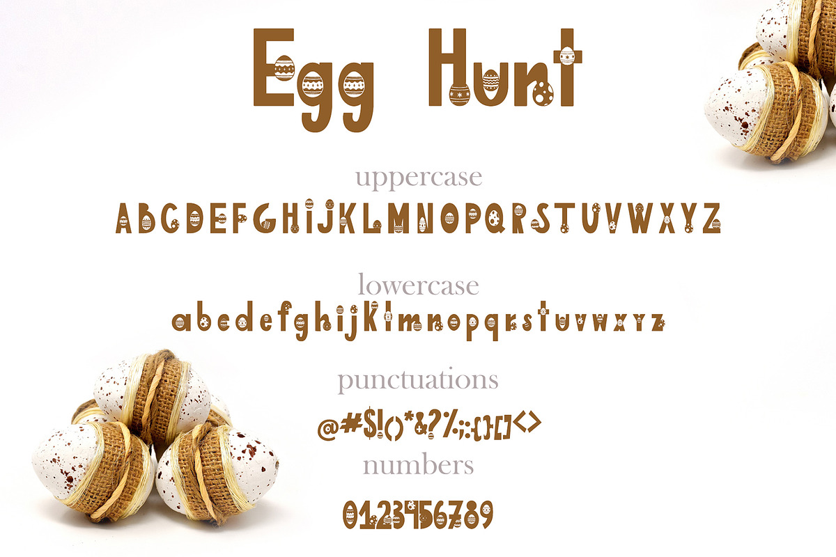 Egg Hunt-decorated font, a Font by Astarte_design (Photo 5 of 6)