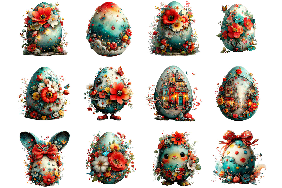Whimsical Easter Egg Clipart, an Illustration by Designking (Photo 3 of 5)