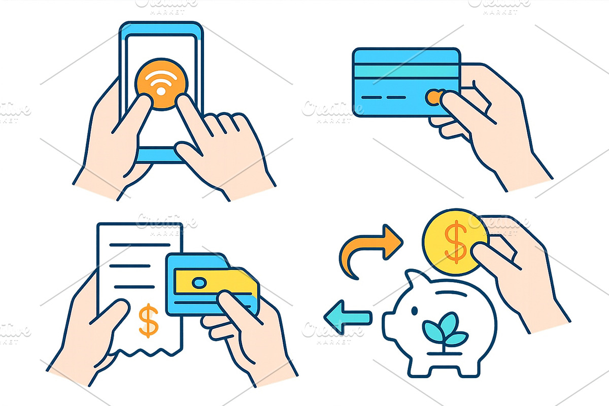 Modern payment methods and financial, a Technology Illustration by ZinetroN