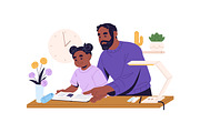 Children do homework, kids study set, an Education Illustration by PaperTrident (Thumbnail 5 of 8)