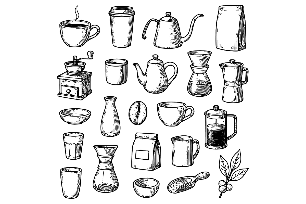 Coffee Essentials Illustration, an Object Graphic by RT Studio