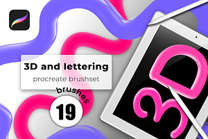 3D and Lettering Procreate Brushset