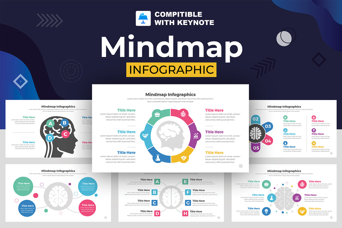 Mindmap Infographic Keynote, a Templates & Theme by Mighty-Slide (Photo 1 of 7)