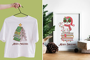 Christmas Books and cute cat clipart, an Animal Illustration by NataKa (Thumbnail 3 of 5)