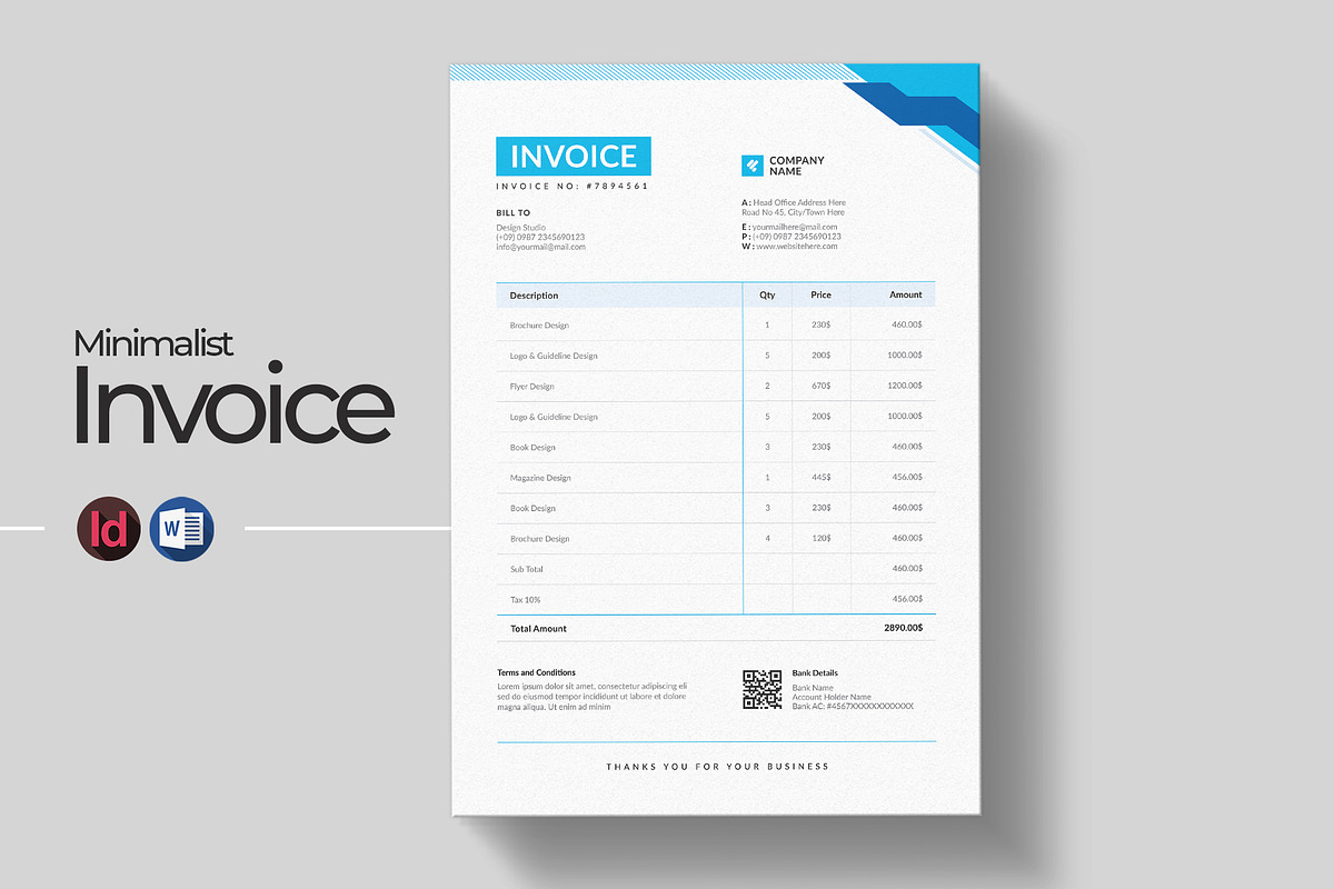 Minimal Invoice Template | Word